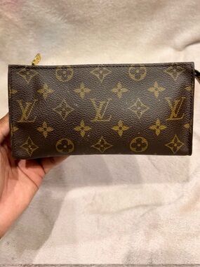 Louis Vuitton Brown and Gold Monogram Zip Pouch